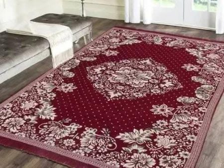 The Fresh Livery Cotton Carpet(6x4 feet, Red) For Cheap