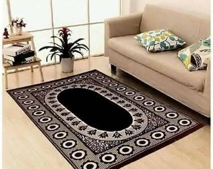 Graceful Rugs for living hall - 5x7 feet ( Velvet, Black) Supply