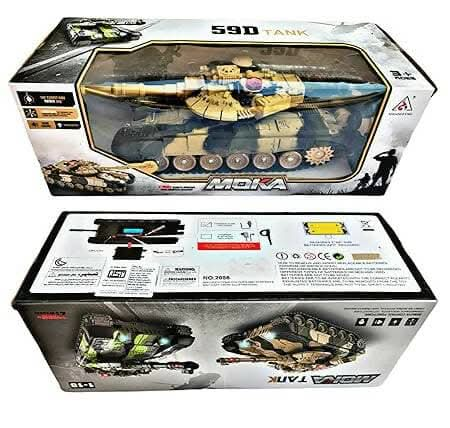 RUHANI Remote Control Shooting Mode Army Tank Big Size with Rechargeable Batteries Plastic Army Tank for-Kid(Multicolour) Online