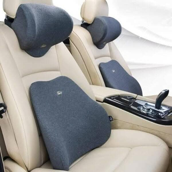 P-plus international car headrest neck pillow and lumbar support back cushion kit (1 head rest + 1 lumber support back ) Online now