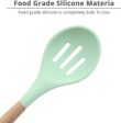 P-Plus International Silicone Cooking Spoon BPA Free 480°F Heat-Resistant Rubber Non-Stick Slotted Spoon for Mixing (pack of 2 - Green) Supply