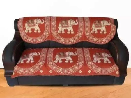 The Fresh Livery Cotton Acryllic Elephant Design Sofa Cover for 3 seater sofa Fashion