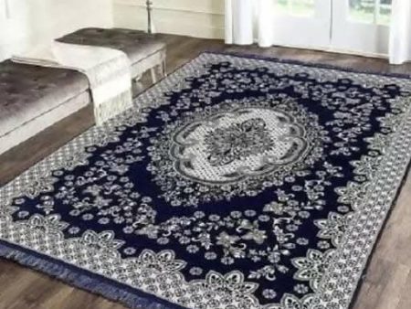 Trendy floral Printed Carpets for hall   living room (Black, 5x7 feet) For Discount