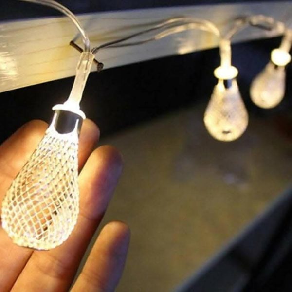 Golden String Lights Metal water drop light for home Decoration Lights (14 lights) Discount