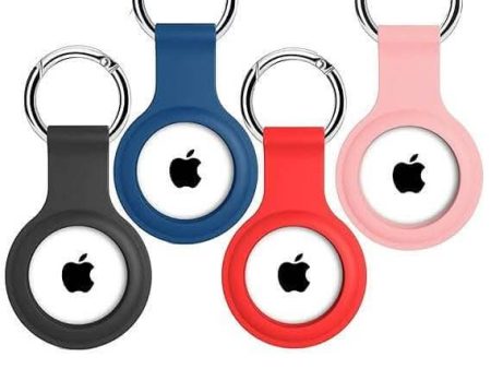 SQUIF Airtag Case for Apple Airtags Silicone Case Protective Cover for Airtag Case Locator Tracker Anti-Lost Device Keychain Protection Sleeve (Black_Blue_Red_Pink) Online Hot Sale