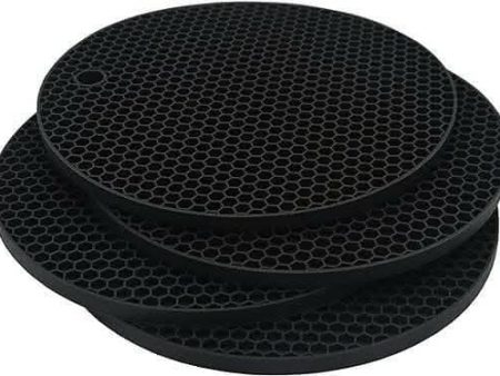 P-plus international silicone trivets for hot pots set of 4 (black) Hot on Sale