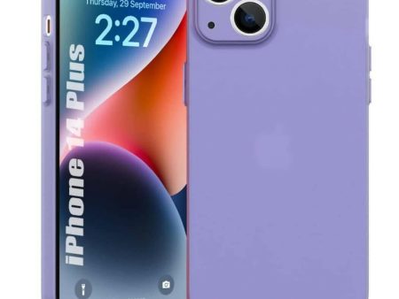 SQUIF Silicone Flexible Soft Ultra Thin Back Case For Iphone 14 Plus Cover, Semi Transparent, Full Camera Protection (Purple) Supply