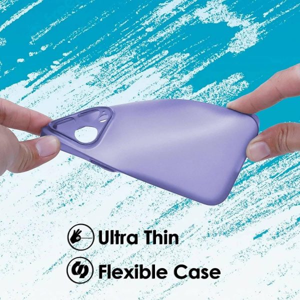 SQUIF Silicone Flexible Soft Ultra Thin Back Case For Iphone 14 Plus Cover, Semi Transparent, Full Camera Protection (Purple) Supply