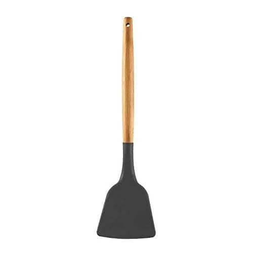 P-Plus International Silicone Spatula Turner, Wooden Handle Flexible & Heat Resistant Rubber Spatulas (Grey) Hot on Sale