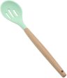 P-Plus International Silicone Cooking Spoon BPA Free 480°F Heat-Resistant Rubber Non-Stick Slotted Spoon for Mixing (pack of 2 - Green) Supply