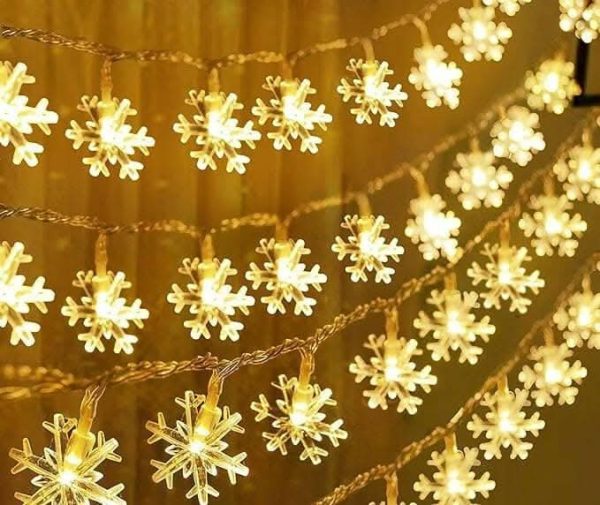 Snow Flake String Lights for Indoor Outdoor Decoration (14 lights) Fashion