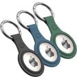 SQUIF Pack of 3 Silicone Key Ring Holder Case Cover Compatible with Apple Airtag (Black, Blue, Green) on Sale