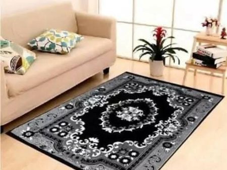 Home Style craft designed Living hall Carpets - 4x6 feet ( Black) For Discount