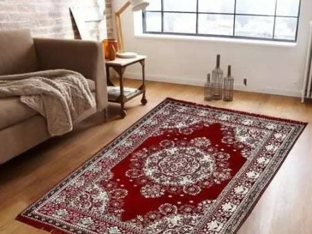 Elite Carpets for living Room   Hall - 5x7 feet (Maroon) Online Hot Sale