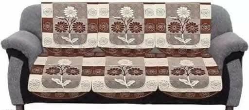 Home Style Cotton Sofa Cover Floral(Brown) on Sale