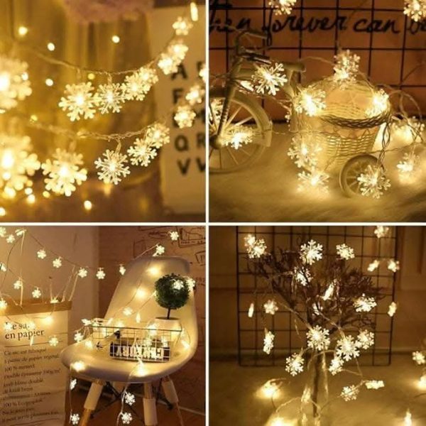 Snow Flake String Lights for Indoor Outdoor Decoration (14 lights) Fashion