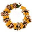 SENECIO Yellow Red Satin Bunch Floral Colorful Tiara Set Juda Flower Crown Head Piece For Bridal Wedding Festivals Hot on Sale