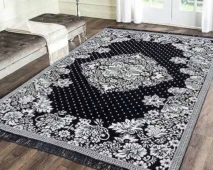 The Fresh Livery Cotton Carpet-54 x 72 inches(Black) For Sale