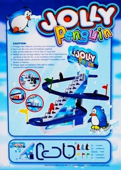 Kinderkart Jolly Penguin Fun Playful Race Set - Dynamic Music & Shinning Lights, Safe & Durable Slide Playset for Toddlers & Kids, Automatic Climbing Stairs & Sliding Penguins Online Sale