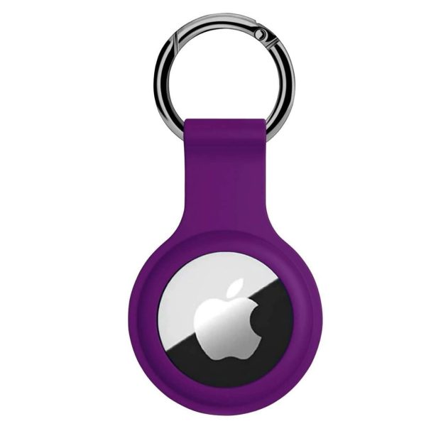 SQUIF Silicone Key Ring Holder Case Cover Compatible for Apple Airtag (Purple) Discount