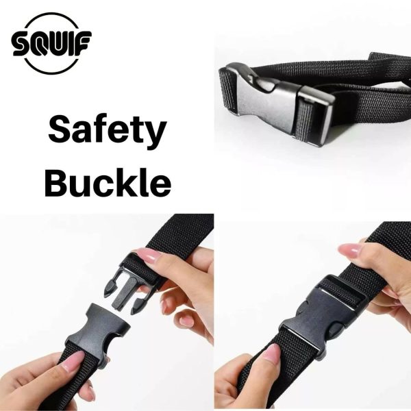 Squif Pack of 4 Adjustable Nylon Dog Neck Collar with Safety Buckle, Metal D-Ring to Attach Leash| Dog Neck Belt (Black) | Size- M Hot on Sale