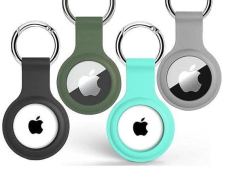 SQUIF Airtag Case for Apple Airtags Silicone Case Protective Cover for Airtag Case Locator Tracker Anti-Lost Device Keychain Protection Sleeve (Black_Green_Grey_Turqouise) Cheap