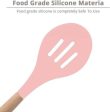 P-Plus International Silicone Cooking Spoon BPA Free 480°F Heat-Resistant Rubber Non-Stick Slotted Spoon for Mixing (pack of 2 - Pink) Online