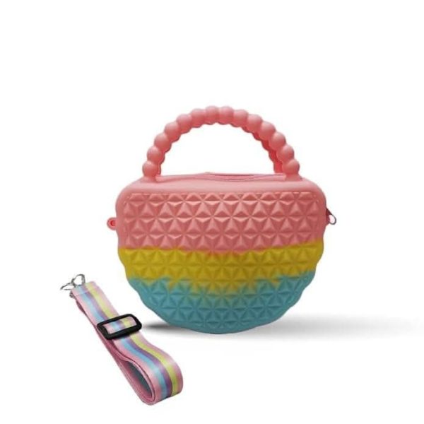 Fashion Street FS Girls Silicone Cute Handbags Messenger Bag Shoulder Bag, Pop Fidget Toys, Pop it kids Sling Bag - Crossbody Bag for Kids, Pop it Purse for Girls, Pop it Handbags for Girls, Multi color Online