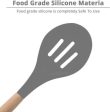 P-Plus International Silicone Cooking Spoon BPA Free 480°F Heat-Resistant Rubber Non-Stick Slotted Spoon for Mixing (Grey) Sale