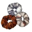 SENECIO Tiger Striped Print Soft Faux Fur Scrunchies Multicolor Hair Tie Ponytail Holder Rubber Band (3pc) on Sale