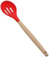 P-Plus International Silicone Cooking Spoon BPA Free 480°F Heat-Resistant Rubber Non-Stick Slotted Spoon for Mixing (Red) on Sale