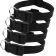 Squif Pack of 4 Adjustable Nylon Dog Neck Collar with Safety Buckle, Metal D-Ring to Attach Leash| Dog Neck Belt (Black) | Size- M Hot on Sale