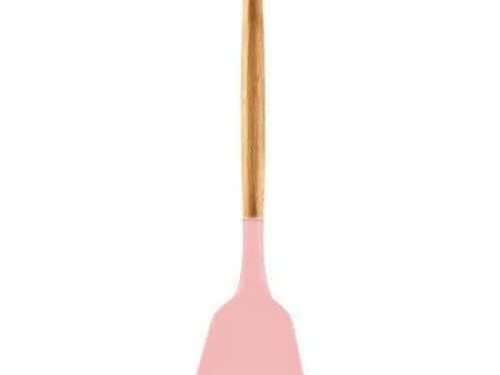 P-Plus International Silicone Spatula Turner, Wooden Handle Flexible & Heat Resistant Rubber Spatulas (Pink) Supply