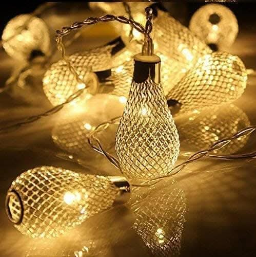 Golden String Lights Metal water drop light for home Decoration Lights (14 lights) Discount