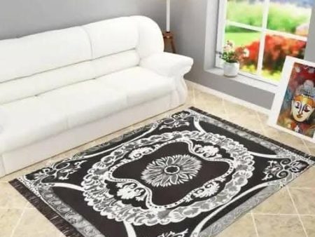 Trendy Carpets 4x6 feet rectangular for living room 6 x4 feet(Black) For Discount