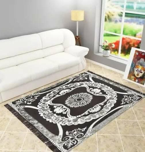 Trendy Carpets 4x6 feet rectangular for living room 6 x4 feet(Black) For Discount