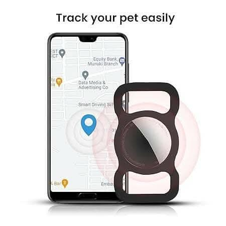 Squif Protective Silicone Case Cover for Airtag, Pet, Dog, Cat Collar Airtag Case Covers (Black_White) Fashion