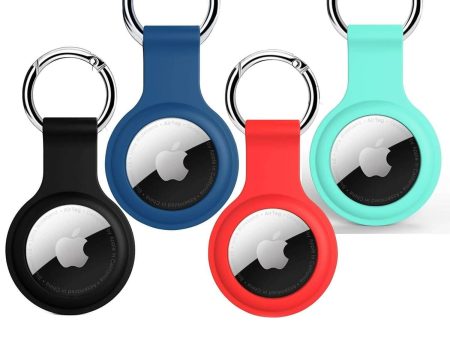 SQUIF Pack of 4 Airtag Case for Apple Airtags Silicone Case Protective Cover for Airtag Case Locator Tracker Anti-Lost Device Keychain Protection Sleeve (Black_Blue_Red_Turqouise) Fashion