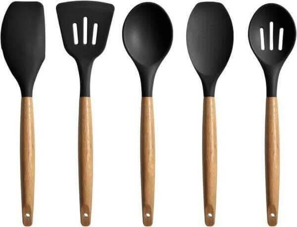 P-Plus International Cooking Spatula Set Cooking Spoon (Grey – pack of 5) Fashion