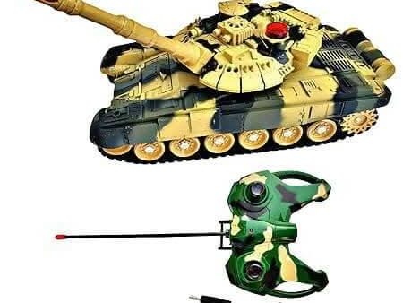 RUHANI Remote Control Shooting Mode Army Tank Big Size with Rechargeable Batteries Plastic Army Tank for-Kid(Multicolour) Online