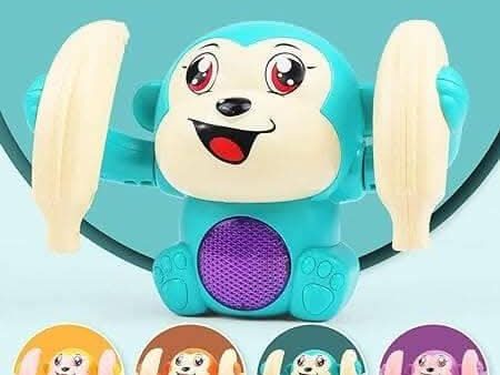 Dancing and Spinning Rolling Doll Tumble Monkey Toy Voice Control Banana Sensor Monkey with Musical Toy with Light and Sound Effects and Sensor(MixColor) Online Hot Sale