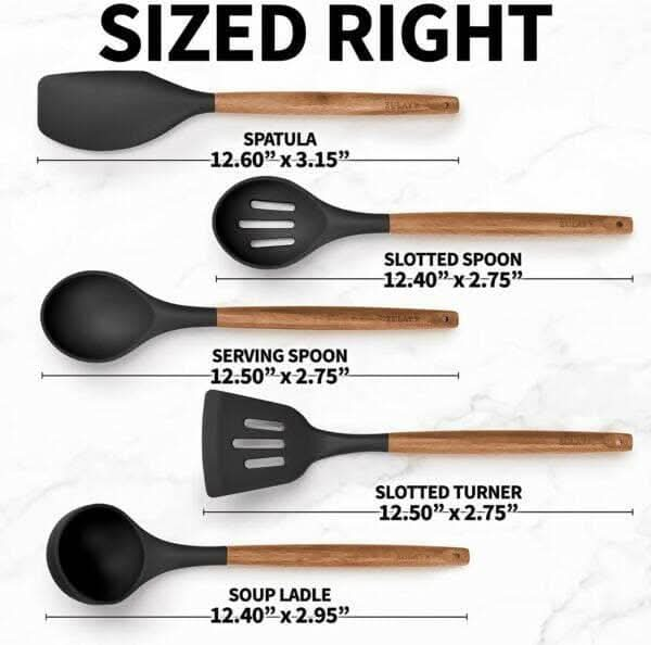 P-Plus International Cooking Spatula Set Cooking Spoon (Grey – pack of 5) Fashion